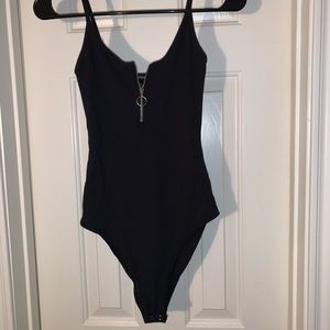 Black Bodysuit with Zipper